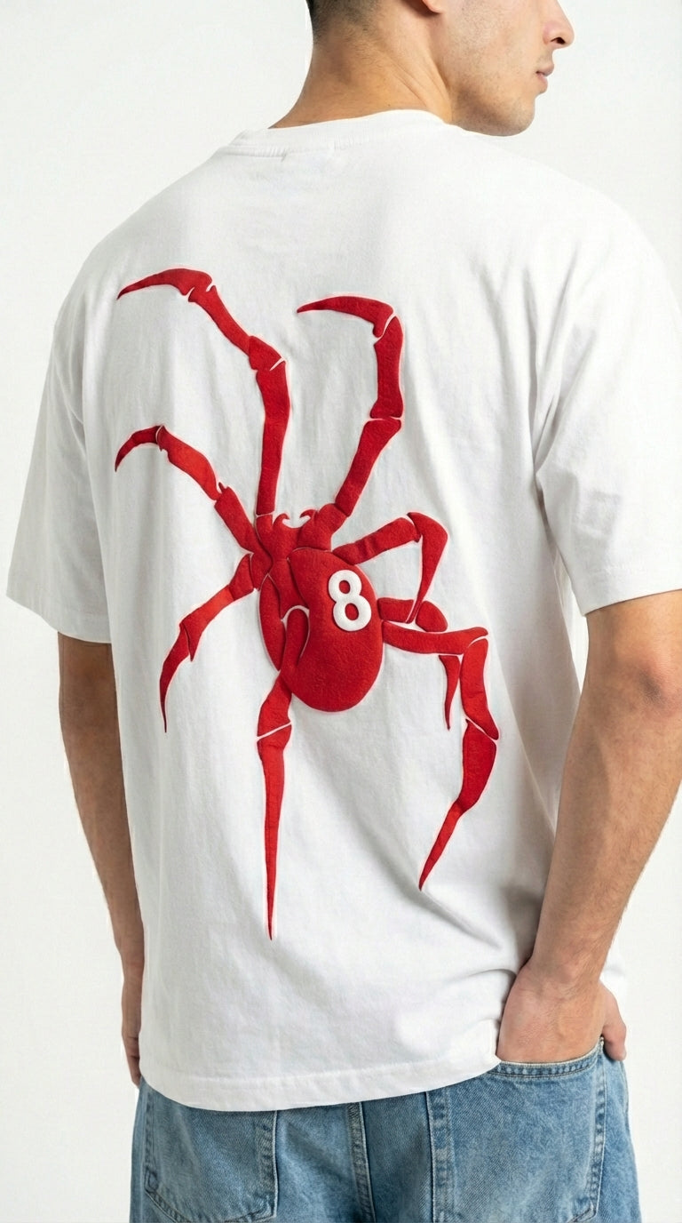 WHITE OVERSIZE SPIDER TEE-3
