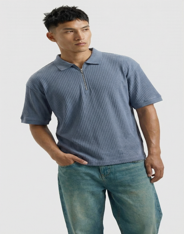 The Sky Vertical-Rib Polo
